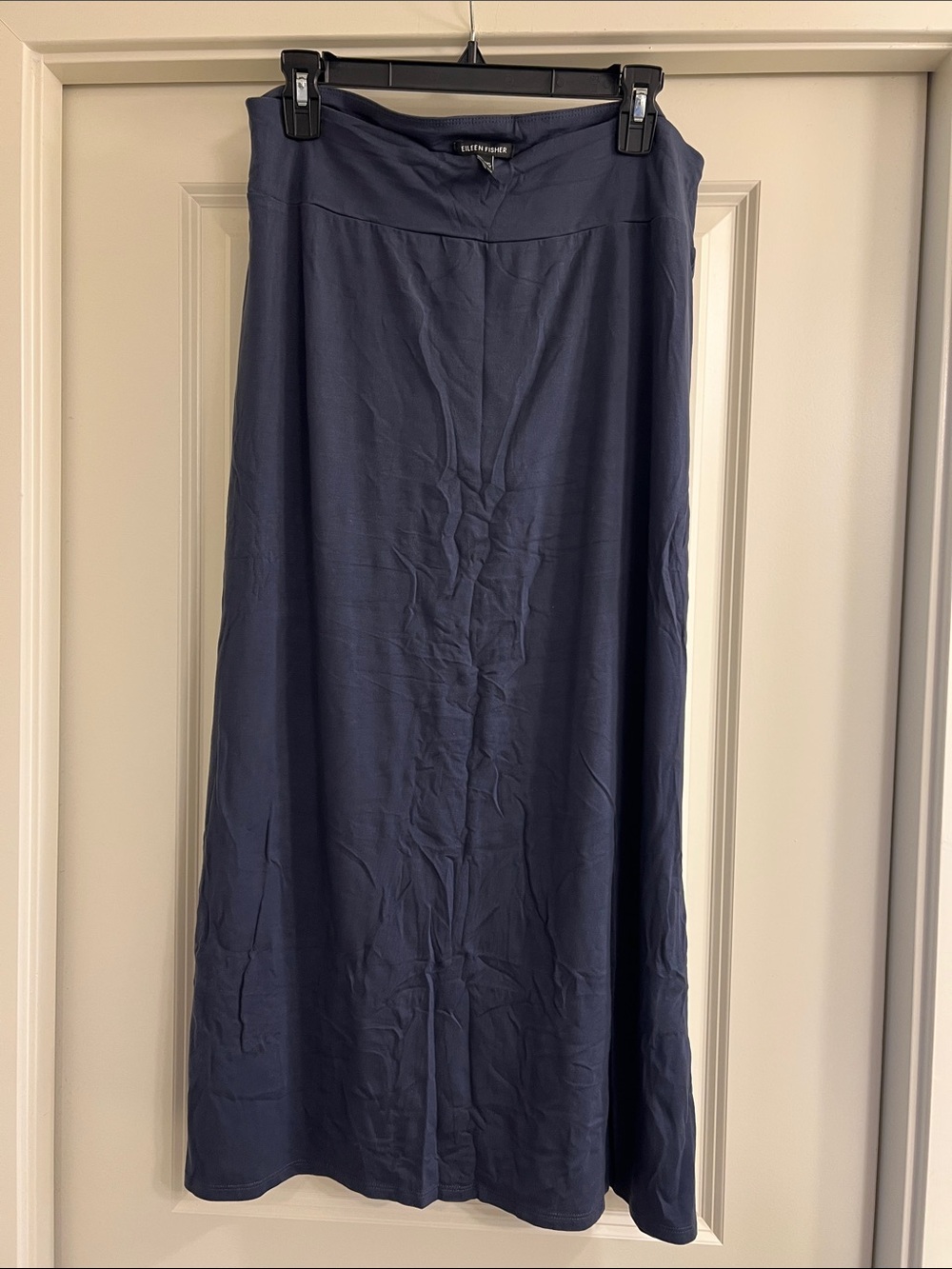 Eileen Fisher Deep Navy Maxi Skirt with Clean Waistband